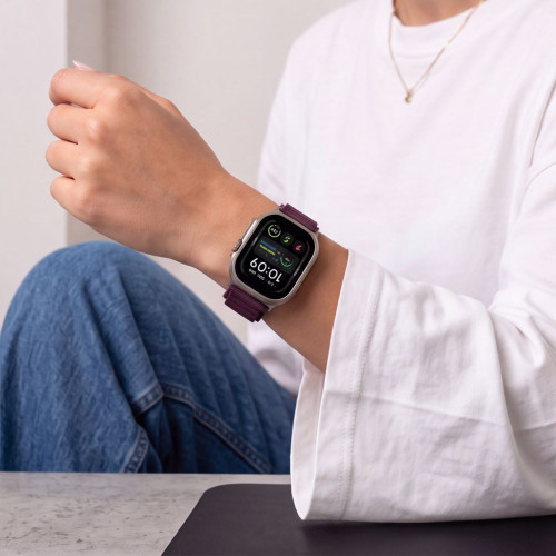 Tech-protect Nylon Pro Apple Watch 8 / 9 / 10 / 11 / 12 / Se / Ultra (44 / 45 / 46 / 49 Mm) Deep Burgundy, view 7