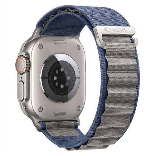Tech-protect Nylon Pro Apple Watch 8 / 9 / 10 / 11 / 12 / Se / Ultra (44 / 45 / 46 / 49 Mm) Navy/grey