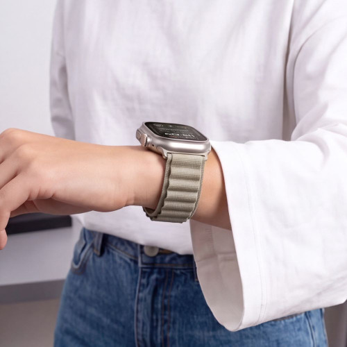 Tech-protect Nylon Pro Apple Watch 8 / 9 / 10 / 11 / 12 / Se / Ultra (44 / 45 / 46 / 49 Mm) Titanium/olive, view 7