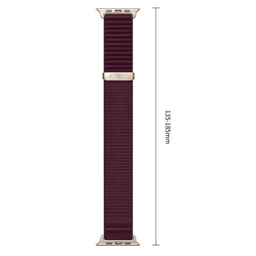 Tech-protect Nylonloop Apple Watch 8 / 9 / 10 / 11 / 12 / Se / Ultra (44 / 45 / 46 / 49 Mm) Deep Burgundy, view 3