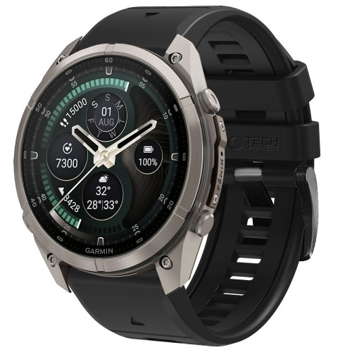 Tech-protect Silicone Garmin Fenix 5 / 6 / 6 Pro / 7 / 8 / 8 Pro / E / 9 / 9 Pro (51 Mm) Obsidian Black
