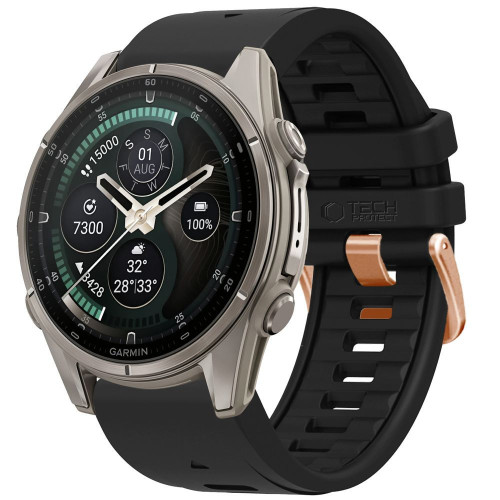 Tech-protect Silicone Garmin Fenix 5s / 5s Plus / 6s / 6s Pro / 7s / 8 / 9 / 9 Pro (43 Mm) Black