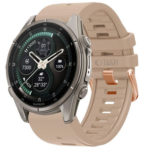 Tech-protect Silicone Garmin Fenix 5s / 5s Plus / 6s / 6s Pro / 7s / 8 / 9 / 9 Pro (43 Mm) Walnut