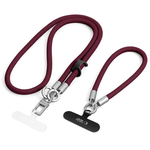 Tech-protect C10s Rope Crossbody & Wrist Burgundy/titanium
