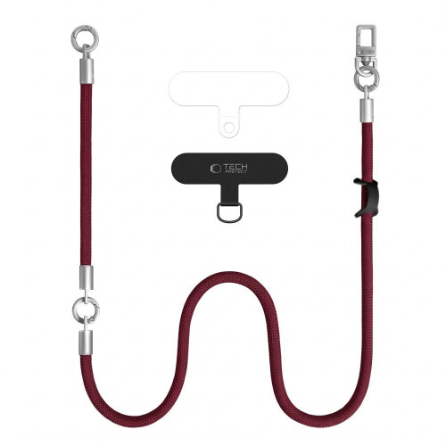 Tech-protect C10s Rope Crossbody & Wrist Burgundy/titanium, Ansicht 3