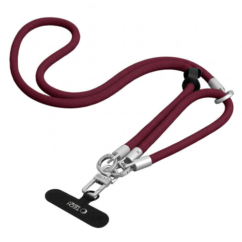 Tech-protect C10s Rope Crossbody & Wrist Burgundy/titanium, Ansicht 5