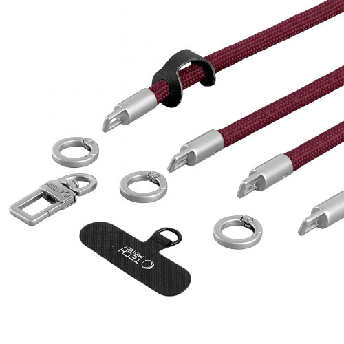 Tech-protect C10s Rope Crossbody & Wrist Burgundy/titanium, Ansicht 6
