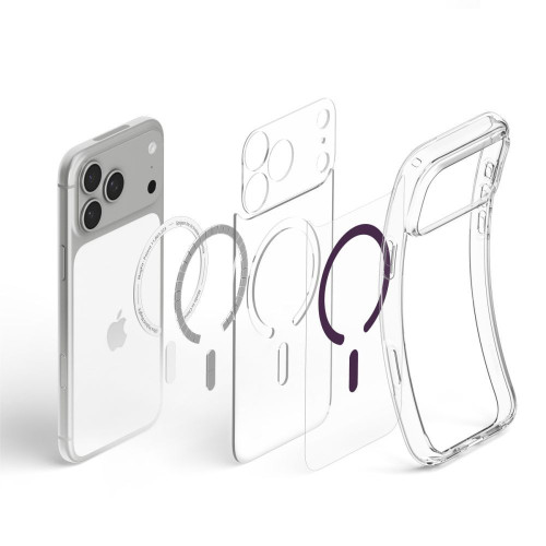 Spigen Ultra Hybrid Magsafe Iphone 17 Pro / 18 Pro Clear/burgundy, nézet 6