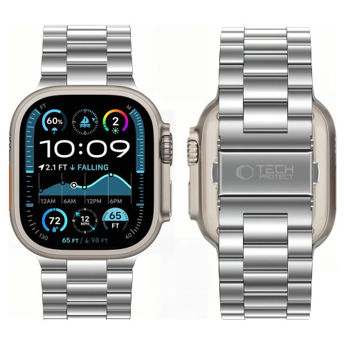 Tech-protect Stainless Apple Watch 8 / 9 / 10 / 11 / 12 / Se / Ultra (44 / 45 / 46 / 49 Mm) Silver, nézet 3