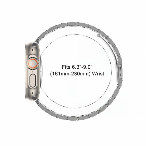 Tech-protect Stainless Apple Watch 8 / 9 / 10 / 11 / 12 / Se / Ultra (44 / 45 / 46 / 49 Mm) Silver, nézet 4