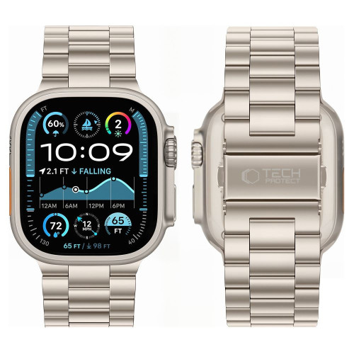 Tech-protect Stainless Apple Watch 8 / 9 / 10 / 11 / 12 / Se / Ultra (44 / 45 / 46 / 49 Mm) Starlight, Ansicht 3