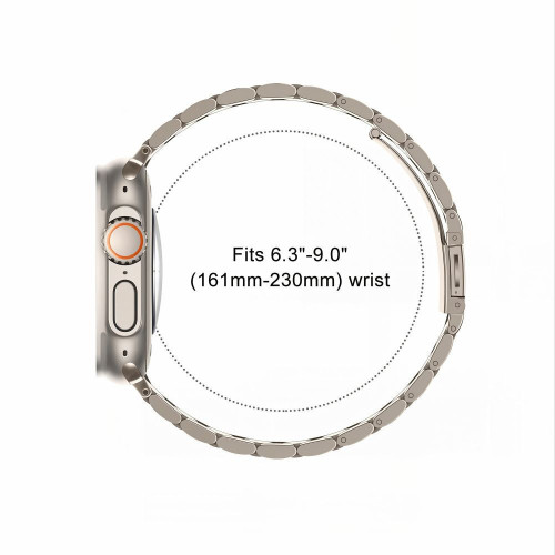 Tech-protect Stainless Apple Watch 8 / 9 / 10 / 11 / 12 / Se / Ultra (44 / 45 / 46 / 49 Mm) Starlight, Ansicht 4
