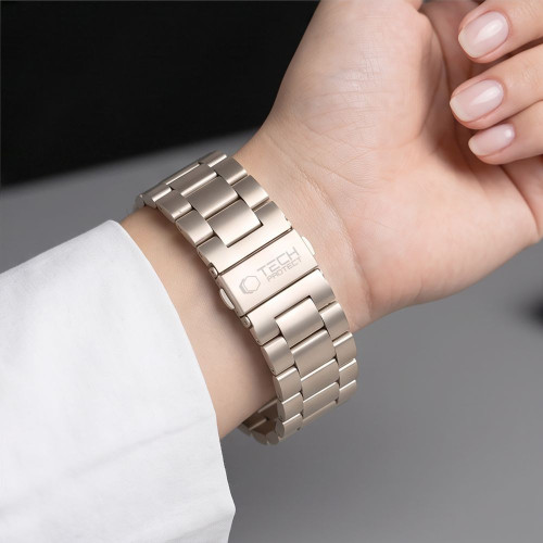 Tech-protect Stainless Apple Watch 8 / 9 / 10 / 11 / 12 / Se / Ultra (44 / 45 / 46 / 49 Mm) Starlight, Ansicht 6