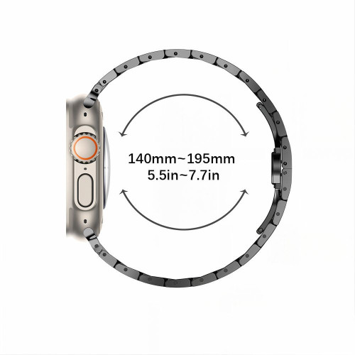 Tech-protect Stainless Apple Watch 8 / 9 / 10 / 11 / 12 / Se / Ultra (44 / 45 / 46 / 49 Mm) Titanium/orange, Ansicht 4