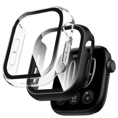 Tech-protect Defense 2-pack Apple Watch 12 (46 Mm) Black & Clear