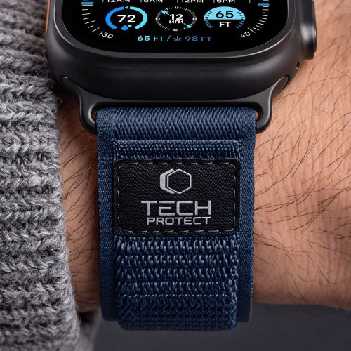 Tech-protect Nylon Elite Apple Watch 8 / 9 / 10 / 11 / 12 / Se / Ultra (44 / 45 / 46 / 49 Mm) Navy/orange, view 8