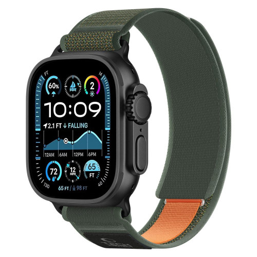 Tech-protect Nylon Elite Apple Watch 8 / 9 / 10 / 11 / 12 / Se / Ultra (44 / 45 / 46 / 49 Mm) Green/orange, view 2