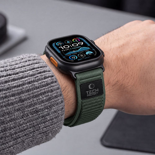 Tech-protect Nylon Elite Apple Watch 8 / 9 / 10 / 11 / 12 / Se / Ultra (44 / 45 / 46 / 49 Mm) Green/orange, view 7