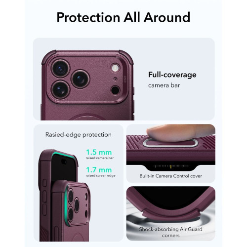 Esr Cyber Tough Magsafe Iphone 17 Pro / 18 Pro Deep Burgundy, nézet 3