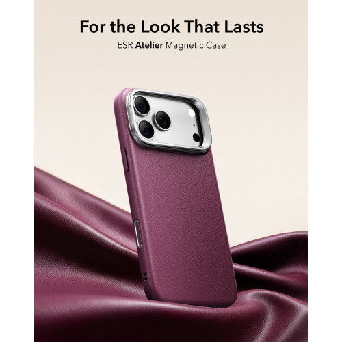 Esr Leather Kickstand Magsafe Iphone 17 Pro Max / 18 Pro Max Deep Burgundy, view 2