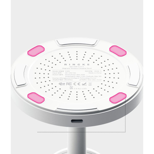 Ringke 3in1 Magnetic Magsafe Wireless Charger 25w Qi2.2 White, pohled 3