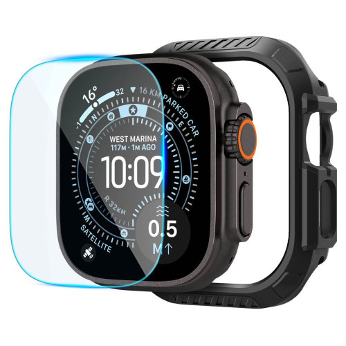 Spigen Lock Fit & Tempered Glass Apple Watch Ultra 1 / 2 /3 / 4 (49 Mm) Matte Black