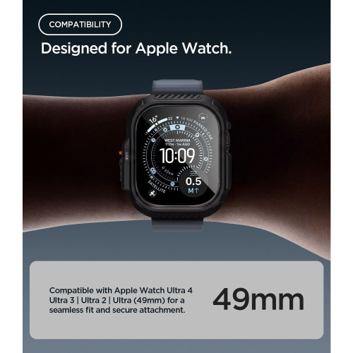 Spigen Lock Fit & Tempered Glass Apple Watch Ultra 1 / 2 /3 / 4 (49 Mm) Matte Black, nézet 5