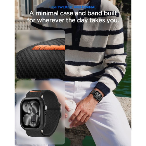 Spigen Fit Lite Ultra + Thin Fit Apple Watch 10 / 11 / 12 (46 Mm) Black, nézet 6