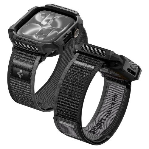 Spigen Athlex Air + Rugged Armor Apple Watch 10 / 11 / 12 (46 Mm) Active Black/grey, nézet 4