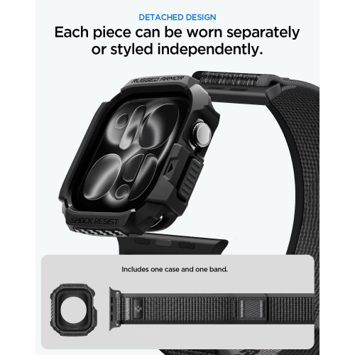 Spigen Athlex Air + Rugged Armor Apple Watch 10 / 11 / 12 (46 Mm) Active Black/grey, nézet 8