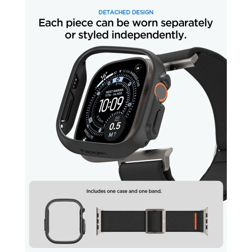 Spigen Lite Fit Ultra & Thin Fit Apple Watch Ultra 1 / 2 / 3 / 4 (49 Mm) Matte Black, nézet 7