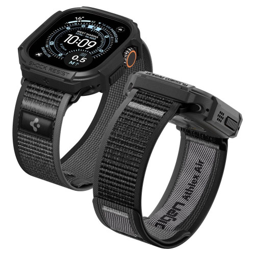 Spigen Athlex Air + Rugged Armor Apple Watch Ultra 1 / 2 / 3 / 4 (49 Mm) Active Black/grey, nézet 3