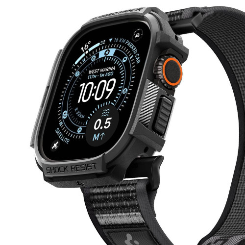 Spigen Athlex Air + Rugged Armor Apple Watch Ultra 1 / 2 / 3 / 4 (49 Mm) Active Black/grey, nézet 4