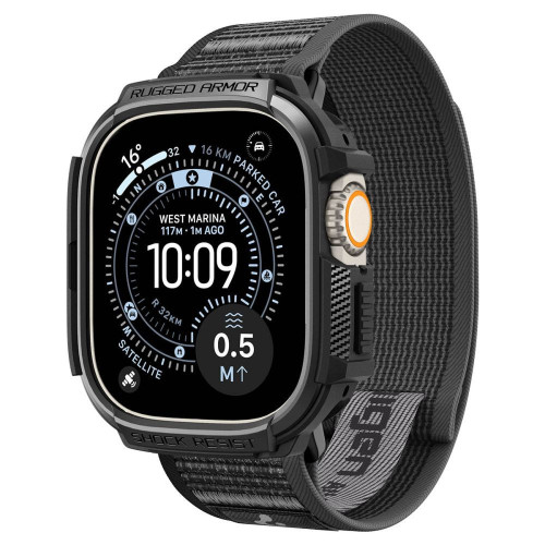 Spigen Athlex Air + Rugged Armor Apple Watch Ultra 1 / 2 / 3 / 4 (49 Mm) Active Black/grey, nézet 5