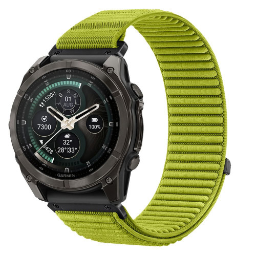 Tech-protect Nylonloop Garmin Fenix 5 / 6 / 6 Pro / 7 / 8 / 8 Pro / 9 / 9 Pro (47 Mm) Electric Lime