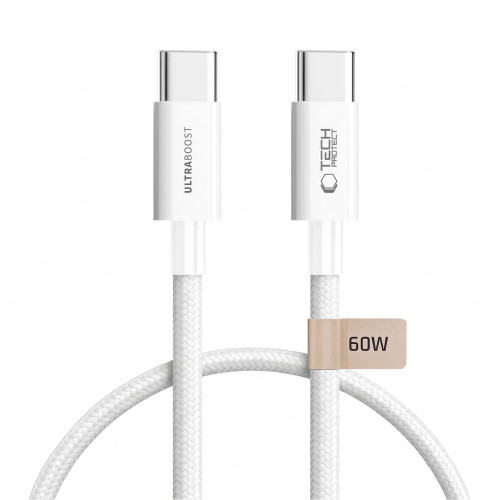 Tech-protect Ultraboost Lite Usb-c Cable Pd 60w / 3a 50cm White