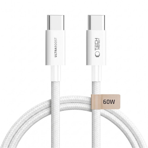 Tech-protect Ultraboost Lite Usb-c Cable Pd 60w / 3a 150cm White