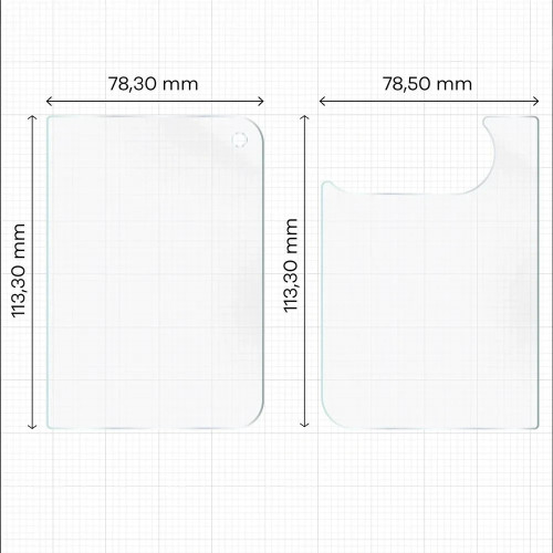 Dimensions of Bizon Hydrogel Film Pack for iPhone Duo