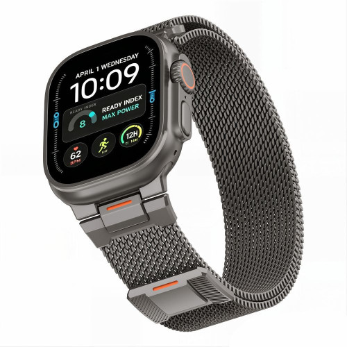 Tech-protect Milano Vanguard Apple Watch 8 / 9 / 10 / 11 / 12 / Se / Ultra (44 / 45 / 46 / 49 Mm) Gunmetal, pohled 3