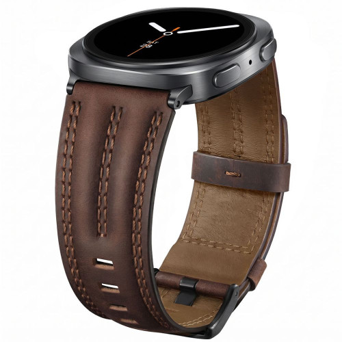 Tech-protect Leatherfit Craft Samsung Galaxy Watch 8 / 9 / Classic (40 / 44 / 46 Mm) Brown, pohled 3