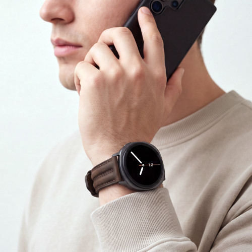Tech-protect Leatherfit Craft Samsung Galaxy Watch 8 / 9 / Classic (40 / 44 / 46 Mm) Brown, pohled 6