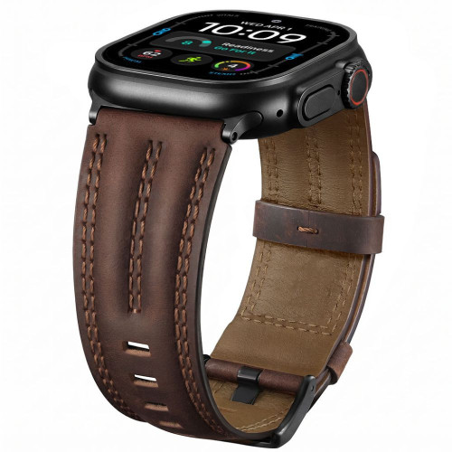 Tech-protect Leatherfit Craft Samsung Galaxy Watch Ultra 1 / 2 2024-2026 (47 Mm) Brown, pohled 3