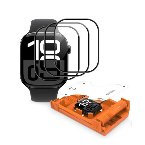 SzkŁo Hybrydowe Tech-protect Easy Set Flex+ 3-pack Apple Watch 12 (46 Mm) Black, view 2
