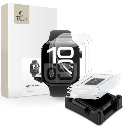 Folia HydroŻelowa Tech-protect Supreme Set+ 3-pack Apple Watch 12 (46 Mm) Clear