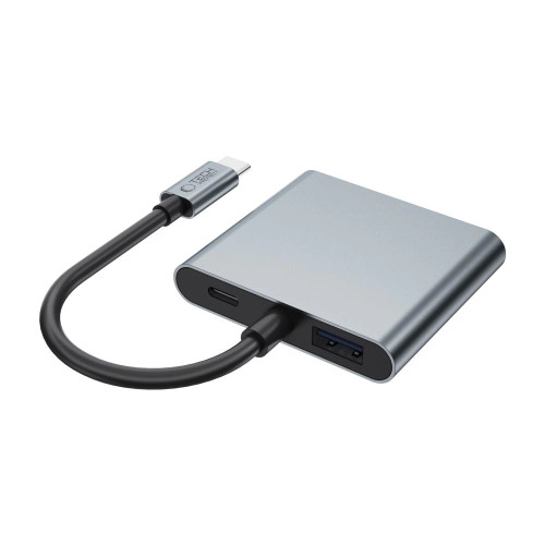 [CR] Adapter Tech-Protect HB08 HUB 4in1 USB-C, USB-A 2.0, 2xHDMI 4K 60Hz Space Grey