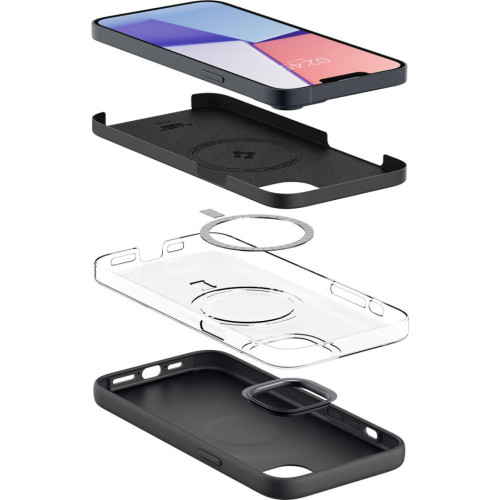 [CR] Spigen Silicone Fit Mag MagSafe Case for Apple iPhone 14 Plus / 15 Plus Black