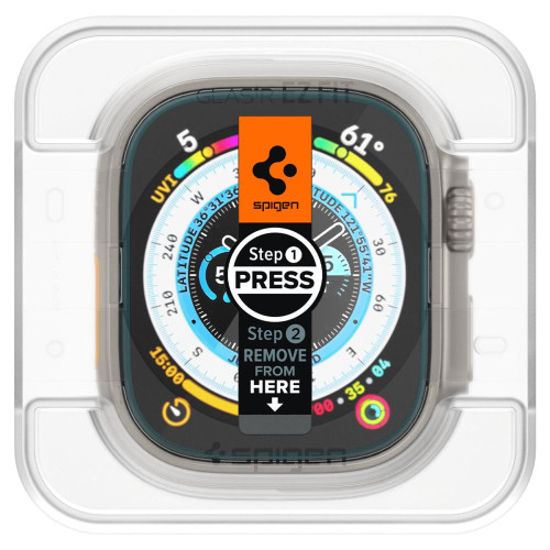[CR] Edzett üveg Spigen GLAS.tR ez Fit Apple Watch Ultra 1 / 2 / 3 49mm Clear [2 PACK]