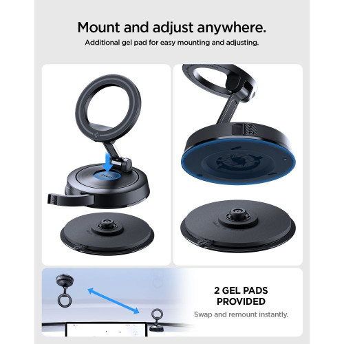 Spigen Stk120 Vacuumlock Magnetic Magsafe Dashboard & Windshield Car Mount Black, widok 5