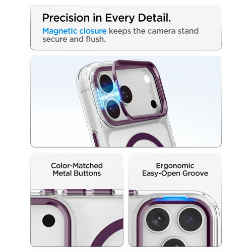Spigen Ultra Hybrid Optik S Magsafe Iphone 17 Pro Max / 18 Pro Max Clear/burgundy, view 6