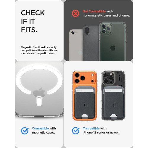 Spigen Nano Pop S V2 Magsafe Magnetic Card Holder Black Sesame, widok 6